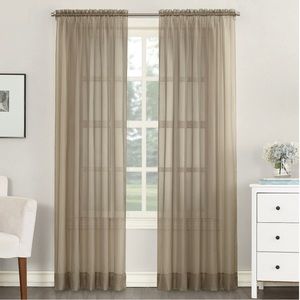 Empire No. 918 Sheer Curtain Panels, 84 in by 54 in; taupe